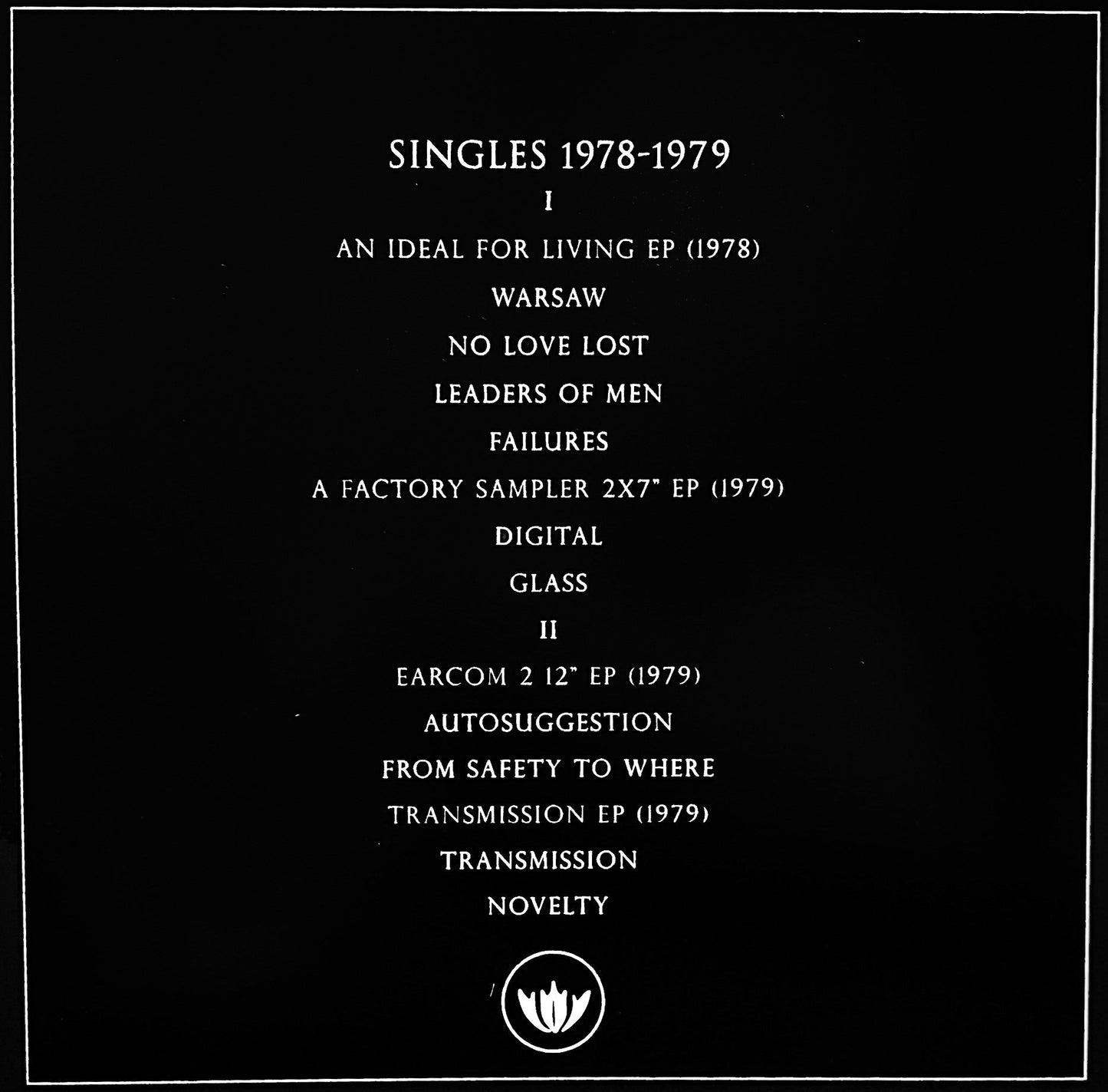 JOY DIVISION – Singles Collection 1978–1979 • Volume 1 LP