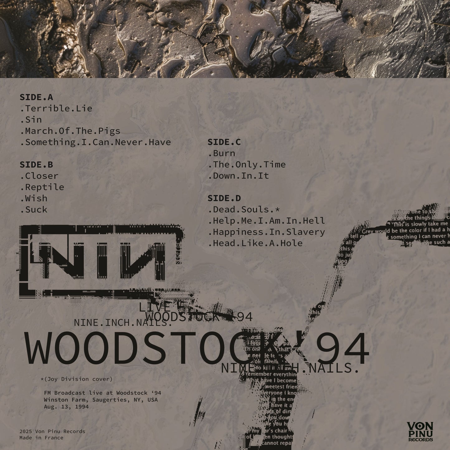 NINE INCH NAILS – Live At Woodstock '94 2xLP