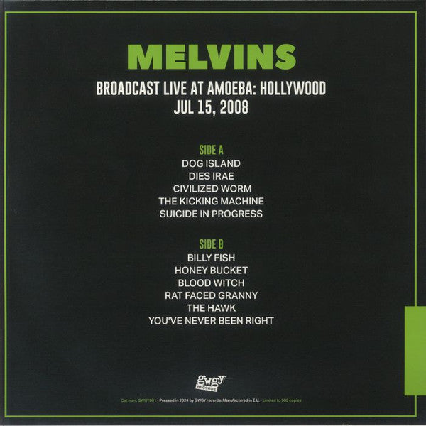 MELVINS – Broadcast Live At Amoeba 2008 LP