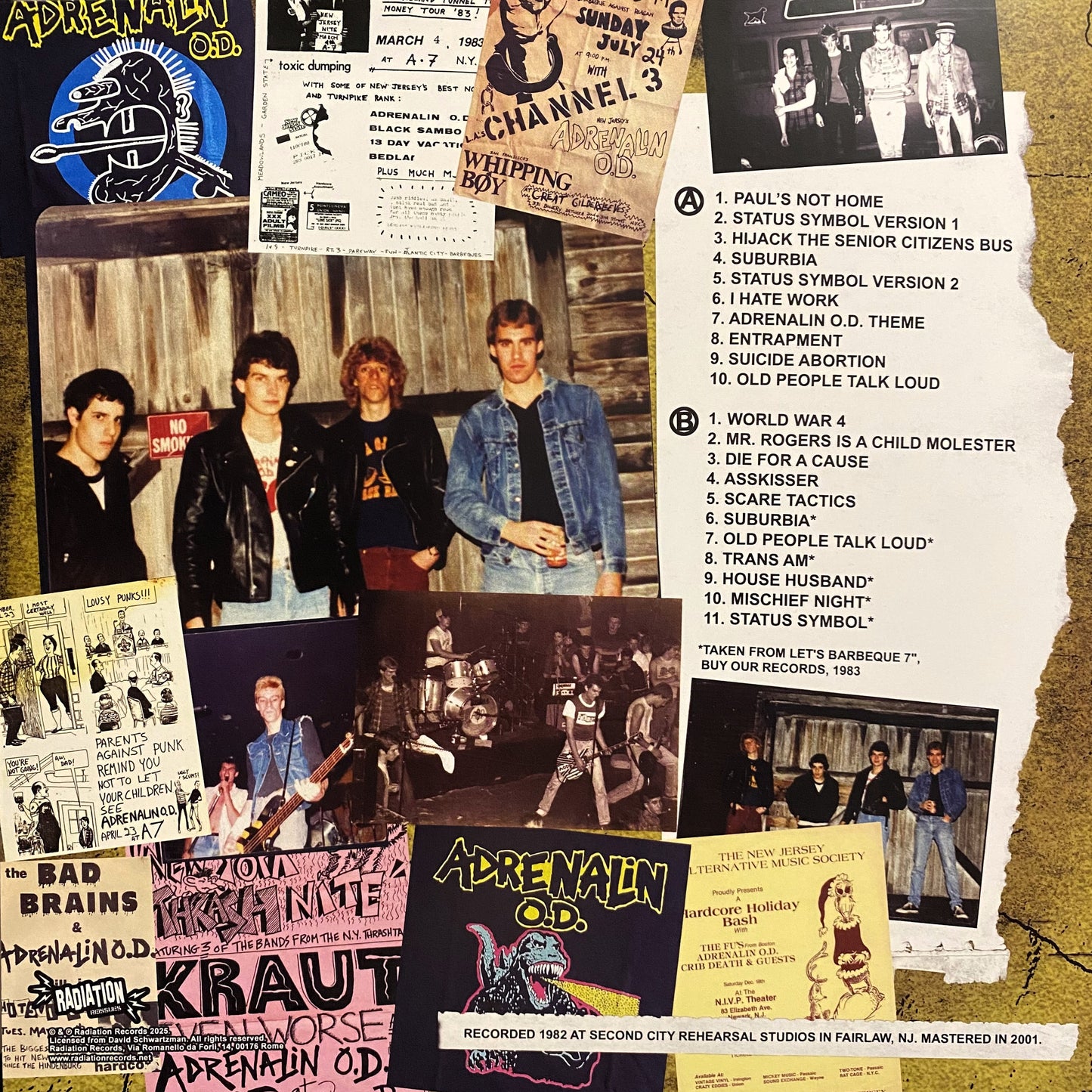 ADRENALIN O.D. – The Barbeque Years • Rare & Unreleased 1982 Demos LP