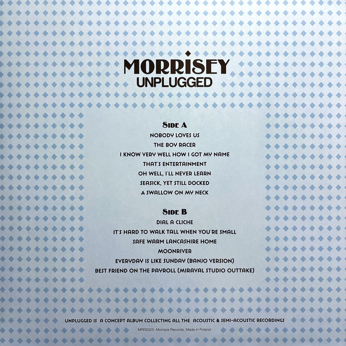 MORRISSEY – Unplugged LP