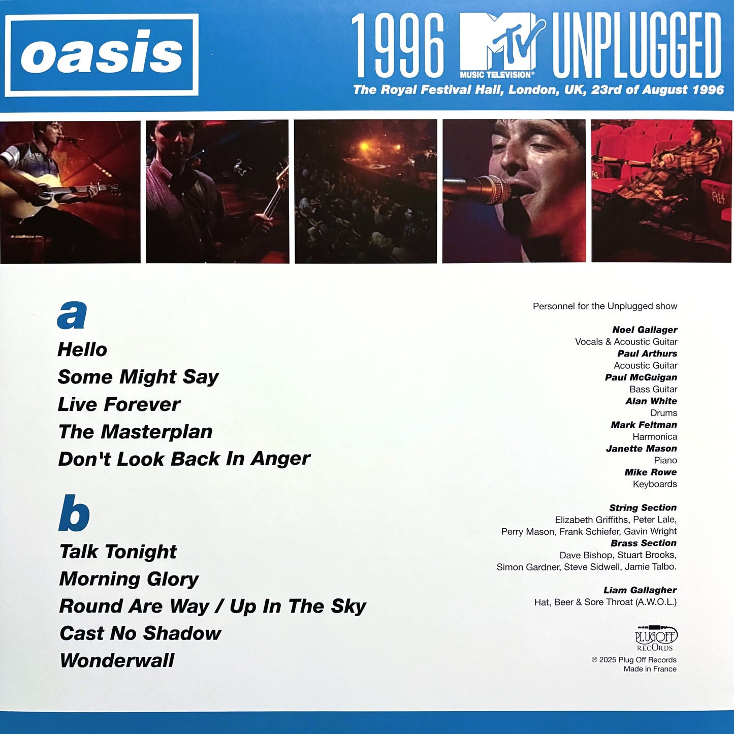 OASIS – 1996 MTV Unplugged LP