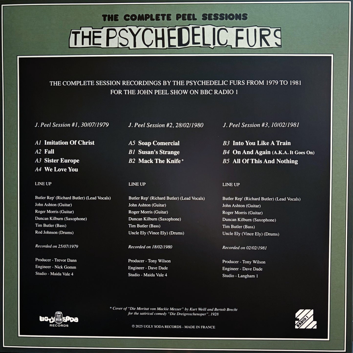 PSYCHEDELIC FURS – The Complete Peel Sessions LP
