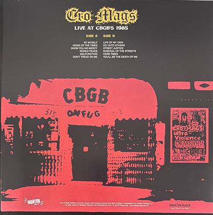 CRO-MAGS – Live At CBGB's 1985 LP