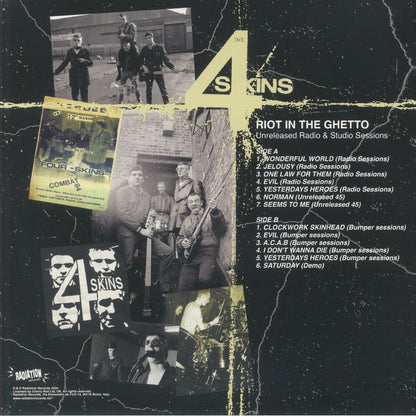 4 SKINS – Riot In The Ghetto • Unreleased Radio & Studio Sessions LP