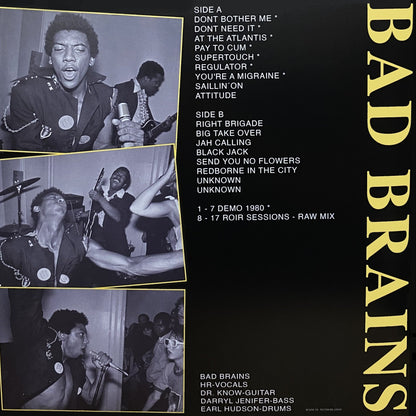 BAD BRAINS – 1980 Demos & Roir Sessions Raw Mixes LP