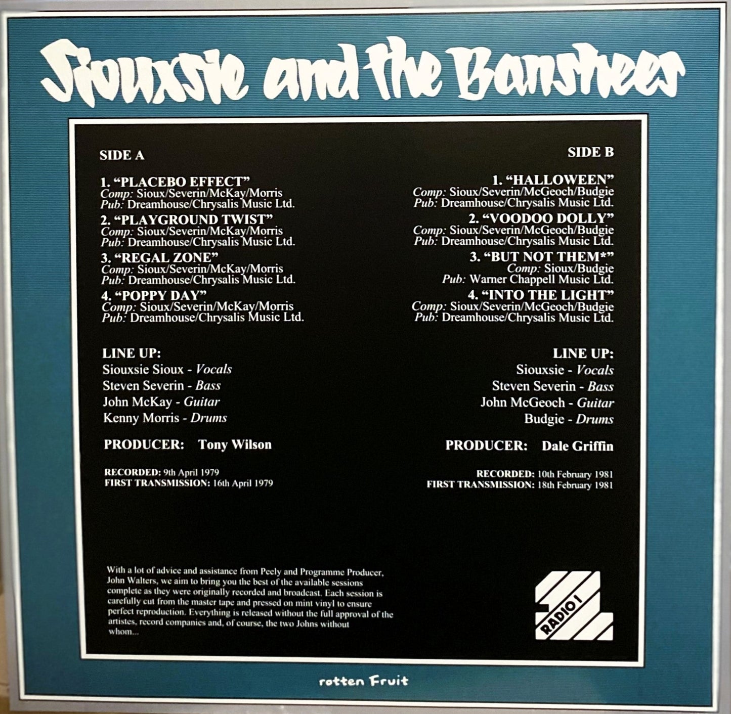 SIOUXSIE & THE BANSHEES – The Peel Sessions: 1979 - 1981 LP