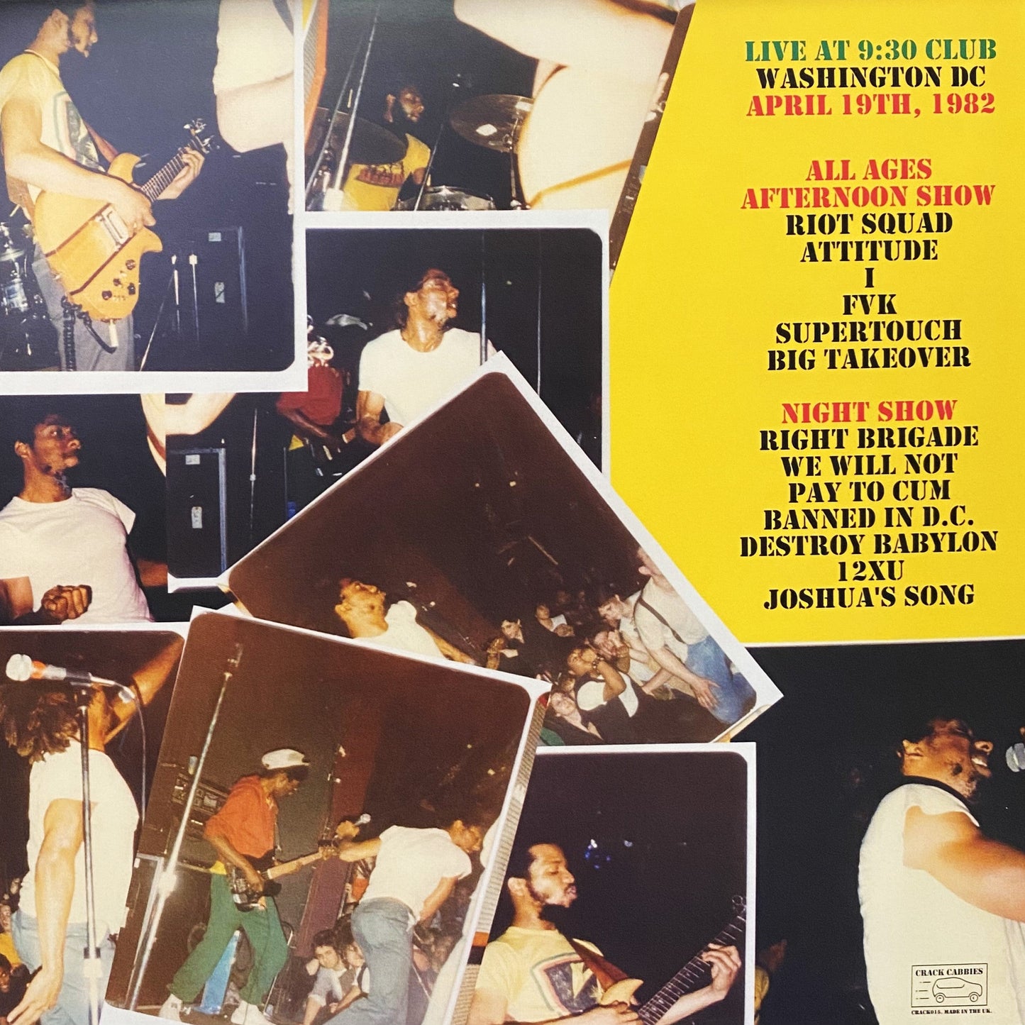 BAD BRAINS ‎– Live At 9:30 Club LP