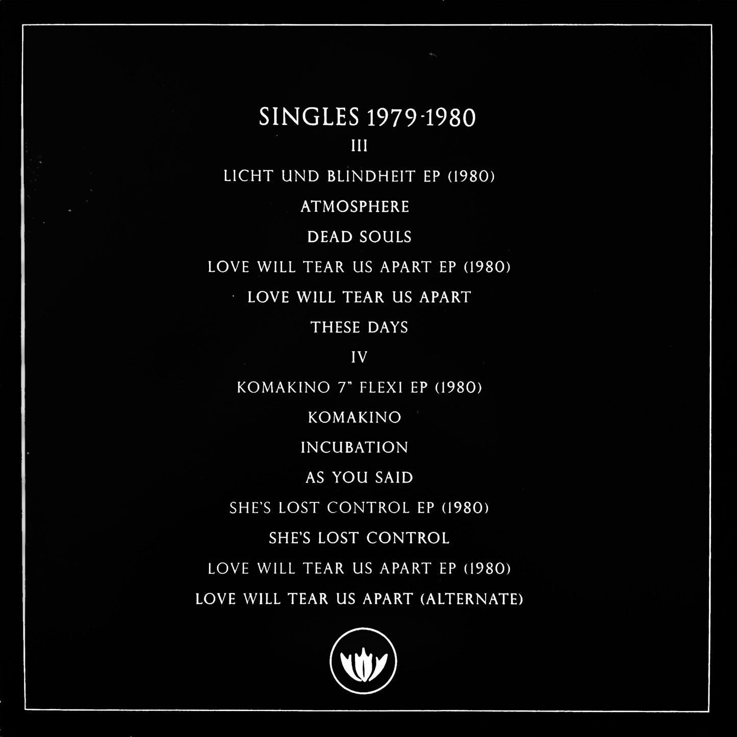 JOY DIVISION – Singles Collection 1979–1980 • Volume 2 LP