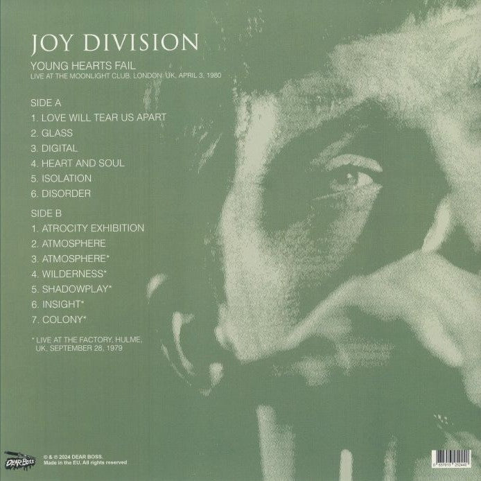 JOY DIVISION – Young Hearts Fail • Live At The Moonlight Club 1980 LP
