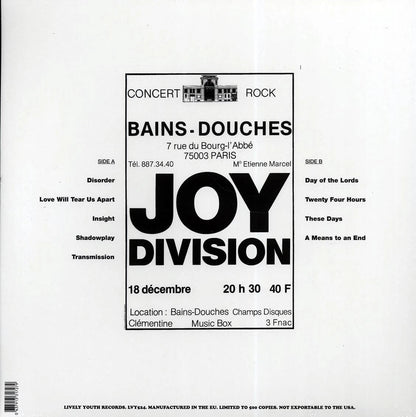 JOY DIVISION – Atrocity Exhibition • Live In Paris 12/18/1979 LP